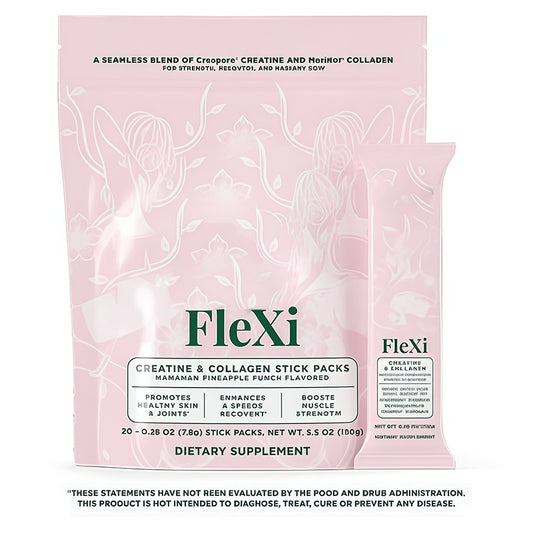 OEM private label creatine collagen powder. Pink pouch and stick pack showing skin and joint health benefits.