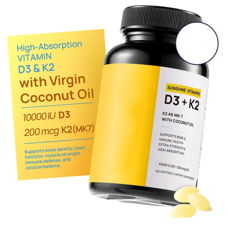 Customization Dietary Supplement Vitamin D3/K2 Coconut Oil Softgel