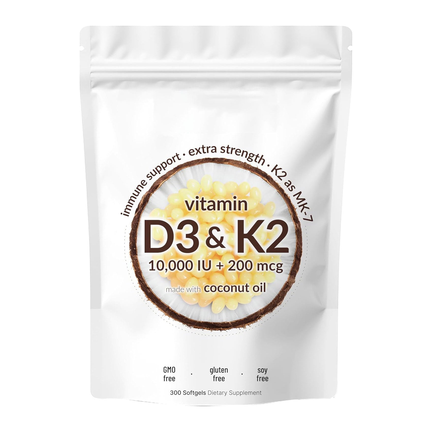 Customization Dietary Supplement Vitamin D3/K2 Coconut oil for bone health Softgel