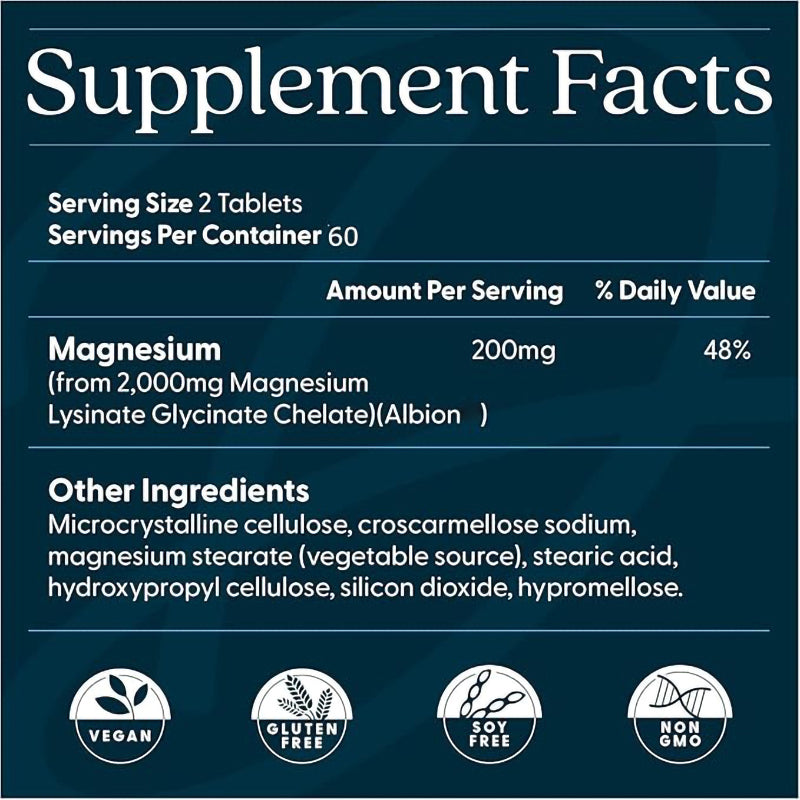 Dietary Supplement Regulate natural sleep cycle Elemental Magnesium 60/90/120 Tablets