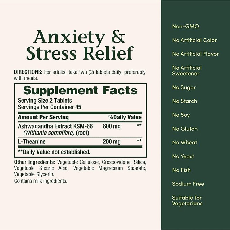 Dietary Supplement tress & anxiety relie KSM-66® Ashwagandha 60/90/120 Tablets