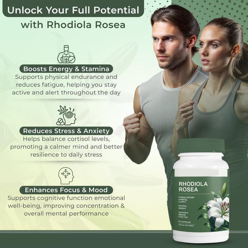 Customization Dietary Supplement Capsules Rhodola Rosea Adaptogen Stress Support
