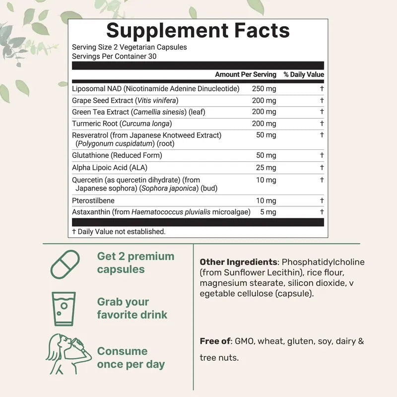 Customization Dietary Supplement NAD+ Support Cellular Health Capsules