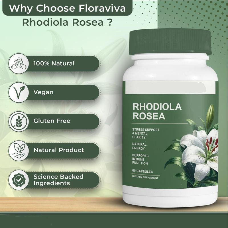 Customization Dietary Supplement Capsules Rhodola Rosea Adaptogen Stress Support
