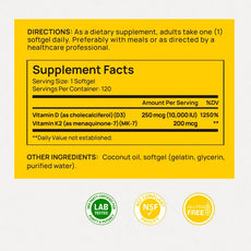 Customization Dietary Supplement Vitamin D3/K2 Coconut Oil Softgel