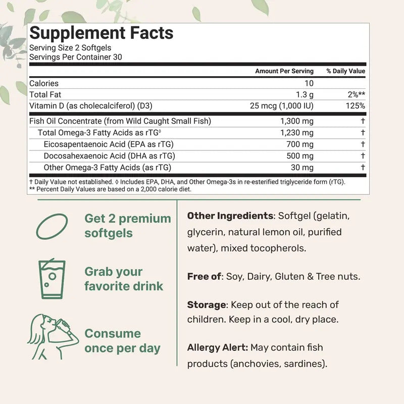 Customization Dietary Supplement Fish Oil Omega-3 DHA Softgel