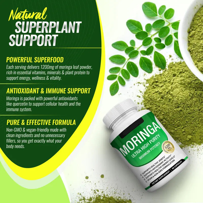 Customization Dietary Supplement Capsules Moringa Leaf Boosts energy & vitality