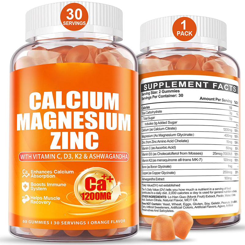 Customization Dietary Supplement Gummies Support Bone Strength & Density 90/120 Gummies