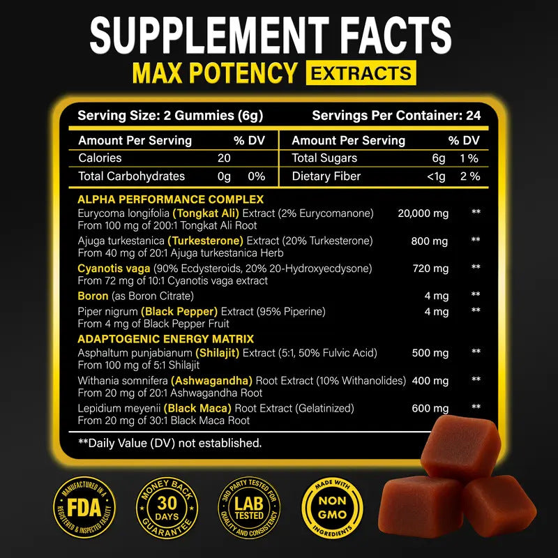 Customization Support Men Healthy Testosterone Levels Gummies 60/90 per Bottle