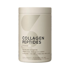 OEM private label collagen peptides powder. 454g canister showing 11g Type I & III hydrolyzed bovine collagen per serving.