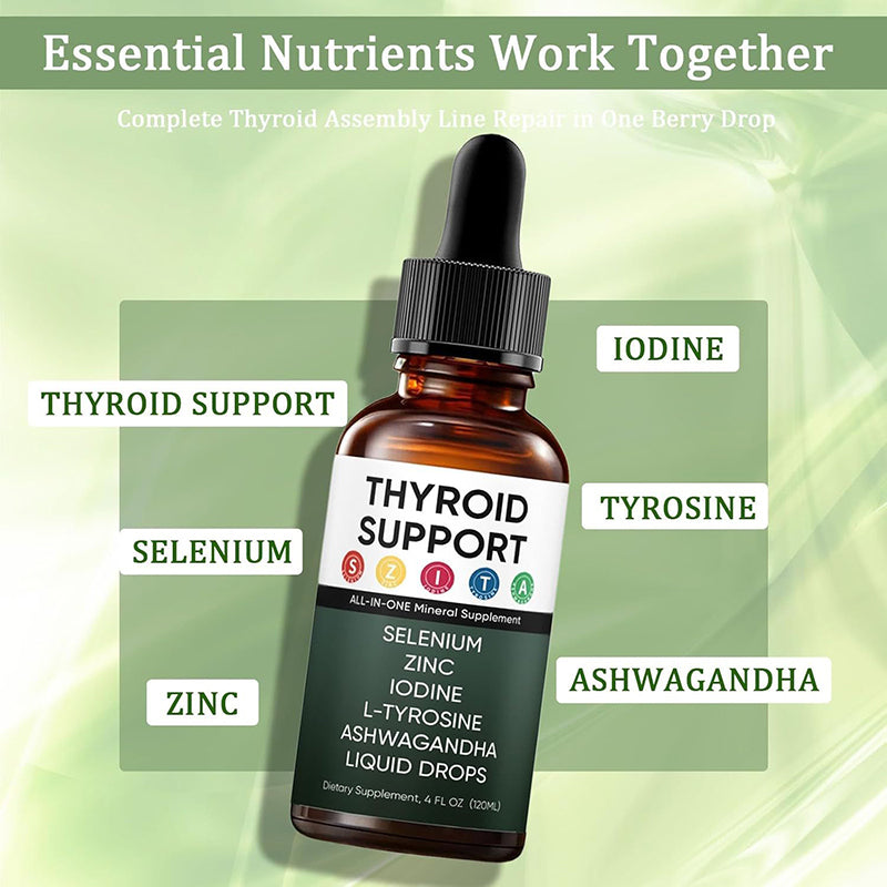OEM private label thyroid liquid. Essential nutrients working together, including iodine, tyrosine, and ashwagandha in one drop.