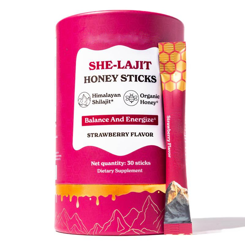 OEM private label women's Shilajit blend powder strawberry flavor packaging